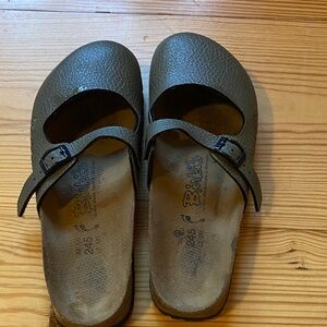 Birkenstock Olive Green Buckle Slippers